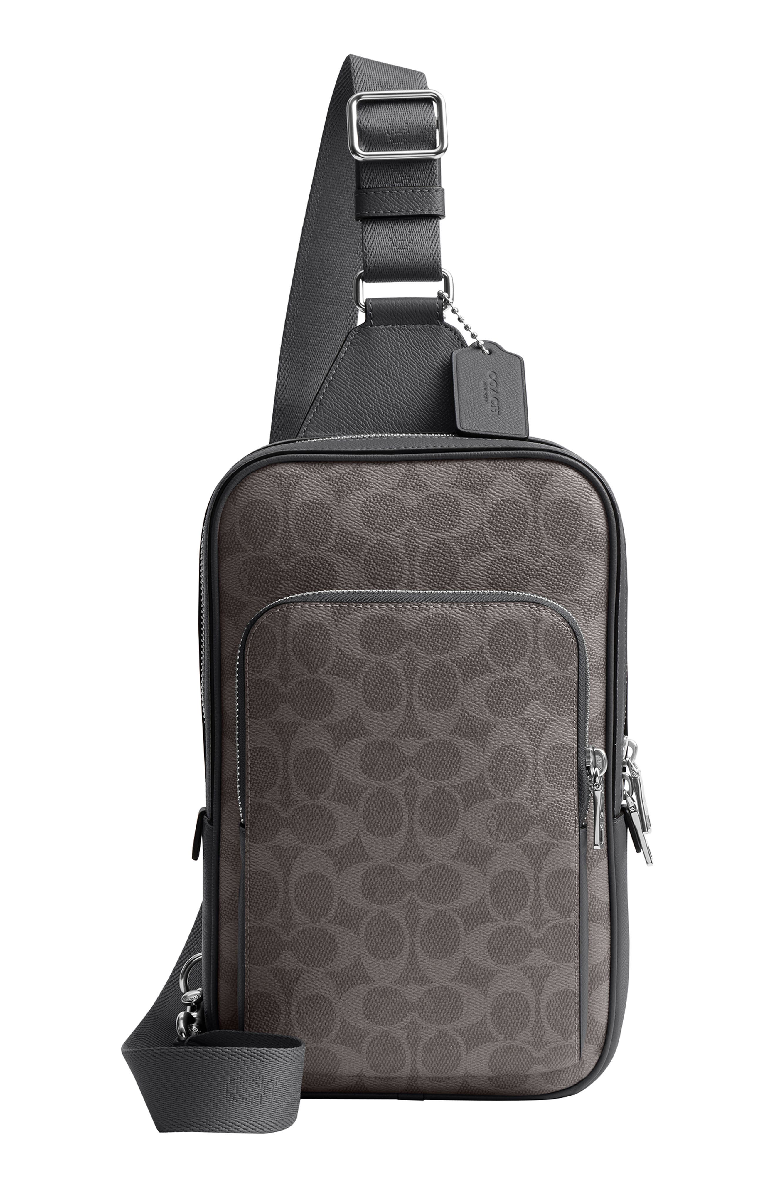 COACH Felix Signature Coated 蔻驰斜挎包 Grey Signature