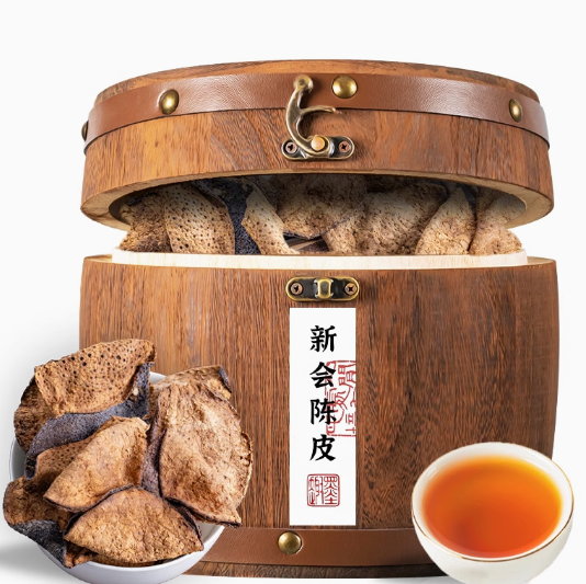 58元包邮！同吉茶叶木桶包装，新会陈皮/大红袍/铁观音