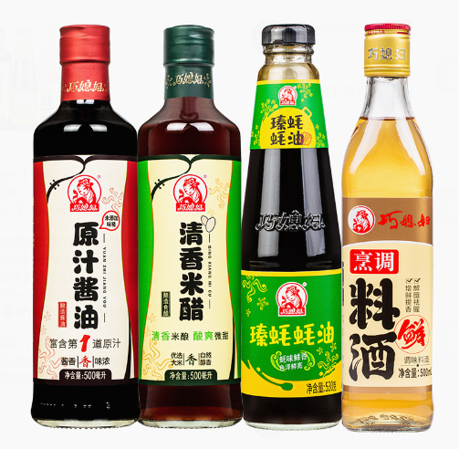 16.9元包邮！巧媳妇 酱油蚝油米醋料酒调味4瓶