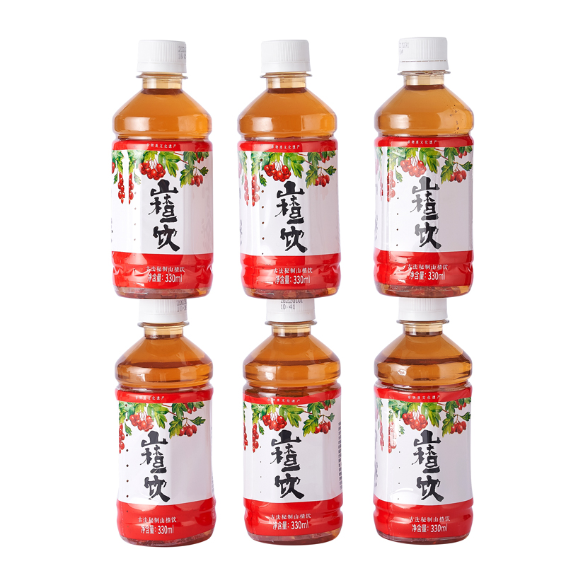 9.9元包邮！八旗龙 鲜榨山楂汁饮料330ml*6瓶