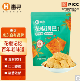 4.9元包邮！惠寻 手工花椒锅巴藤椒味 108g /袋
