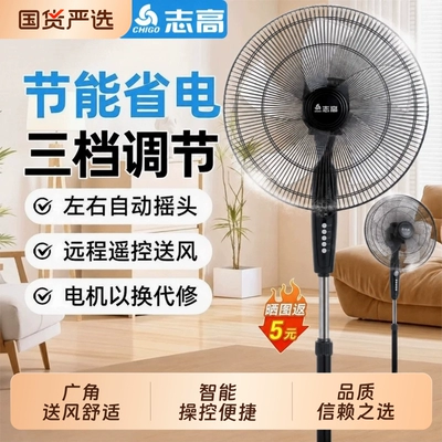 志高风扇落地扇电风扇家用立式小型大风力工业扇新款电扇遥控轻音