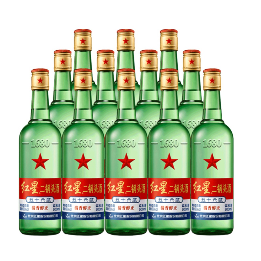 【红星二锅头】56度大二500ml*12瓶