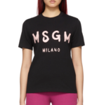 MSGM 黑底粉字 T恤