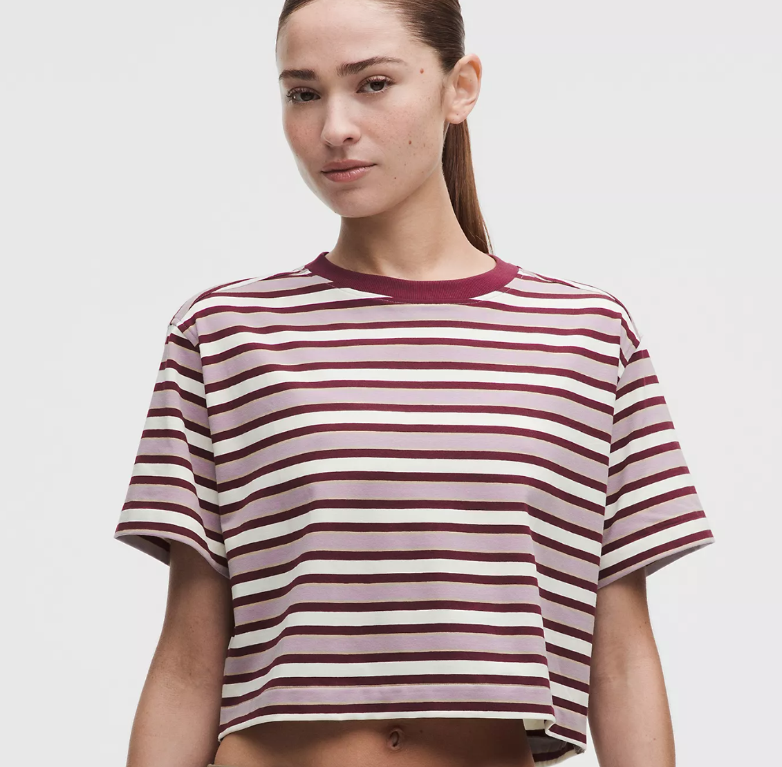 Lululemon All Yours Organic Cotton 条纹T恤美站折后39刀