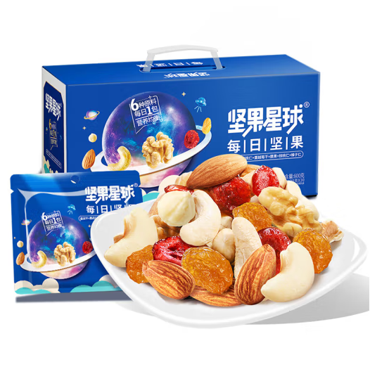 59元包邮！沃隆 坚果星球每日坚果600g