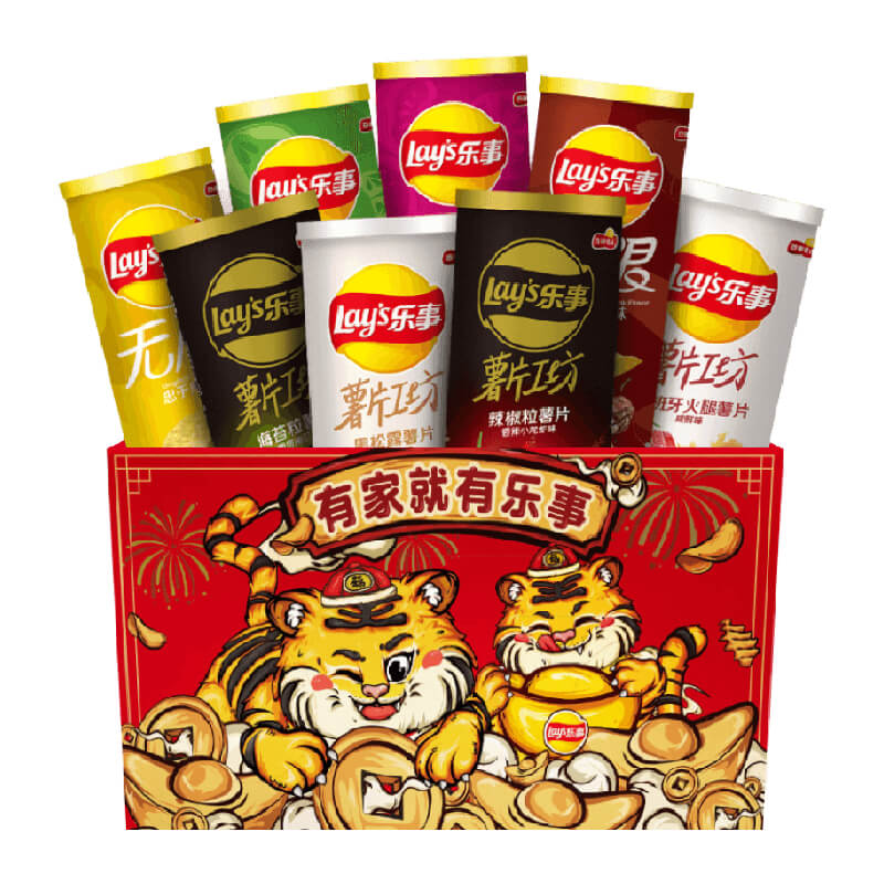 返15猫卡！乐事罐装薯片礼盒832g
