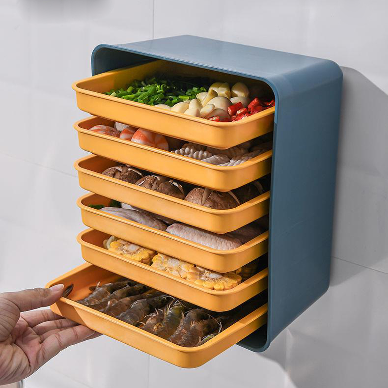 厨房配菜盘置物架多层壁挂式免打孔托盘