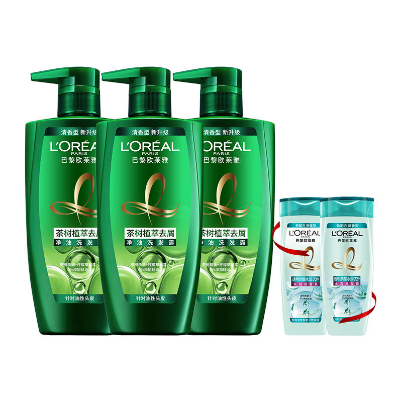 到手84.9欧莱雅茶树500ml*3+100ml*3