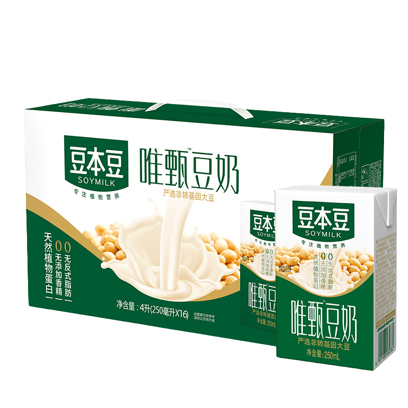 豆本豆唯甄原味豆奶250ml*6盒装