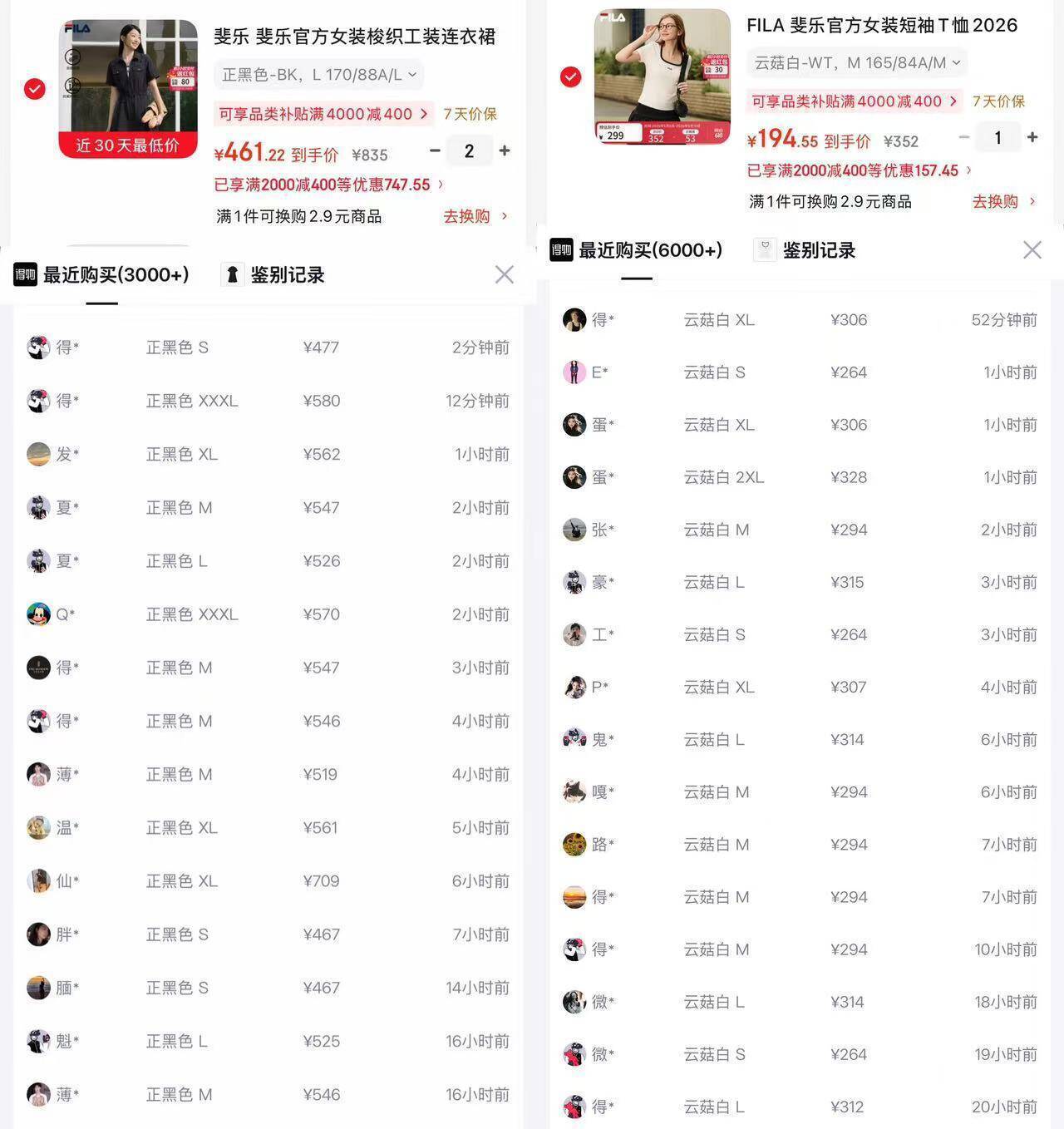 斐乐连衣裙+T恤组合：到手价391元，叠加券低至3折