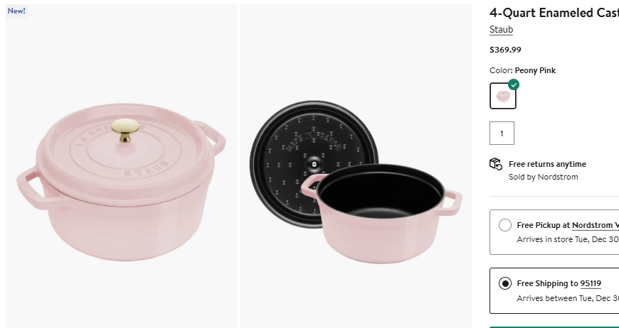 Staub Pink Cast Iron Pot