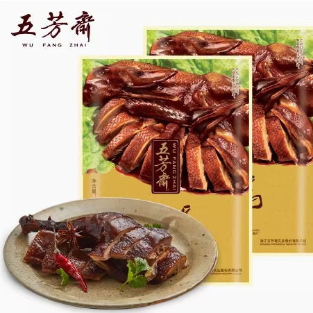 15.9元包邮！五芳斋真空熟食即食酱鸭300g