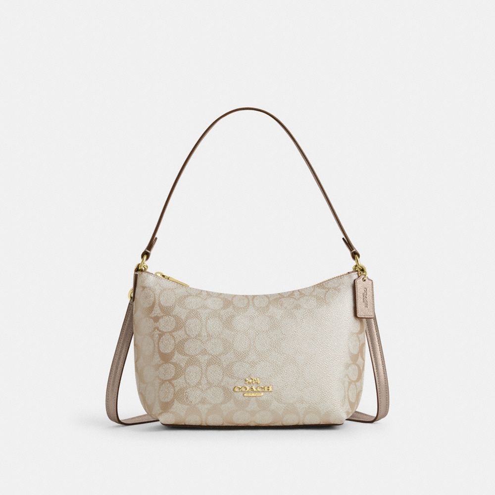 coach zip top shoulder bag in signature canvas CW391-IMXB8