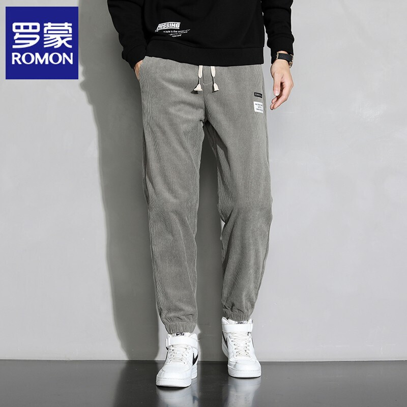 【JD专卖店】罗蒙 休闲裤男 灰色加厚 M