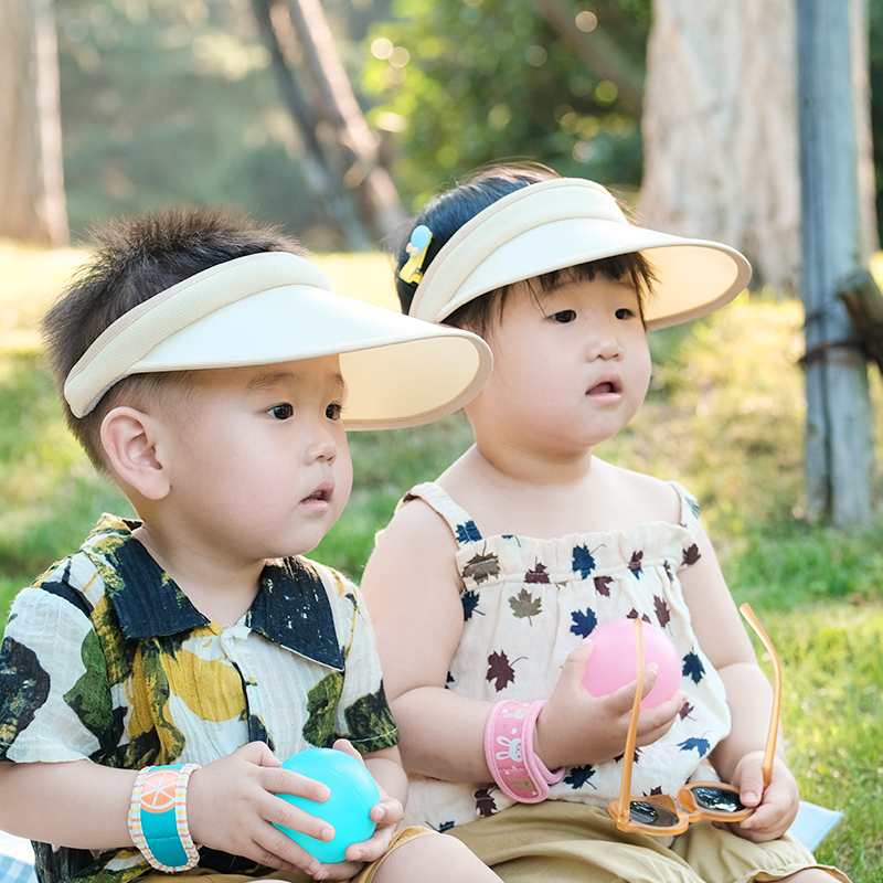 日本婴儿童防晒帽子女童男孩宝宝空顶遮阳帽