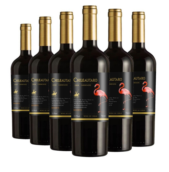 299元包邮！智利进口红酒13.5度750ml*6整箱 火烈鸟系列