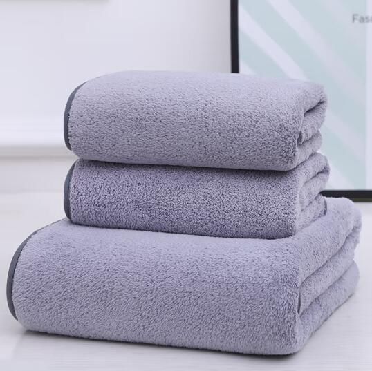 【有券的上】17.9元包邮！斜月三星 珊瑚绒毛巾浴巾三件套