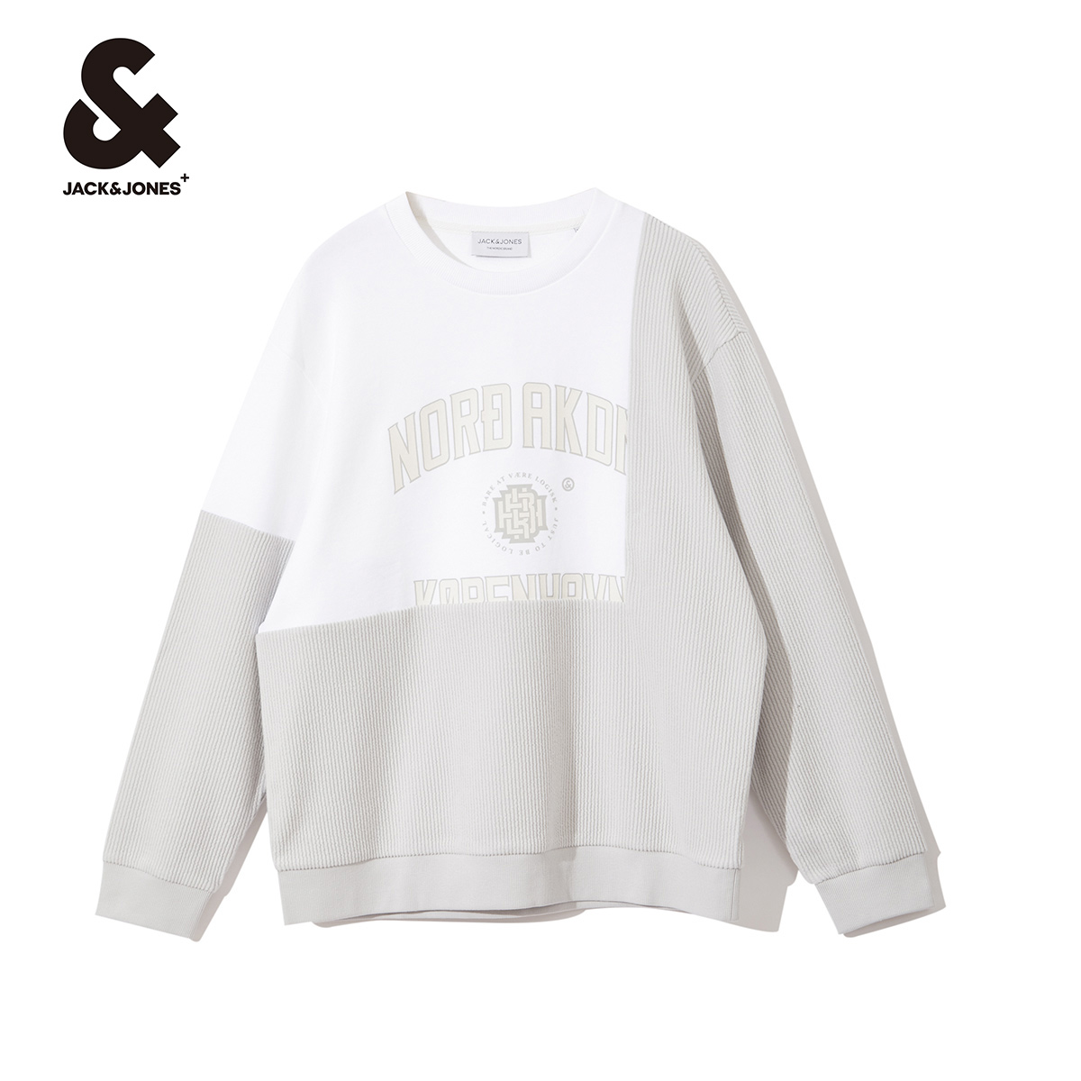 【杰克琼斯】男士灯芯绒质感拼接舒适卫衣