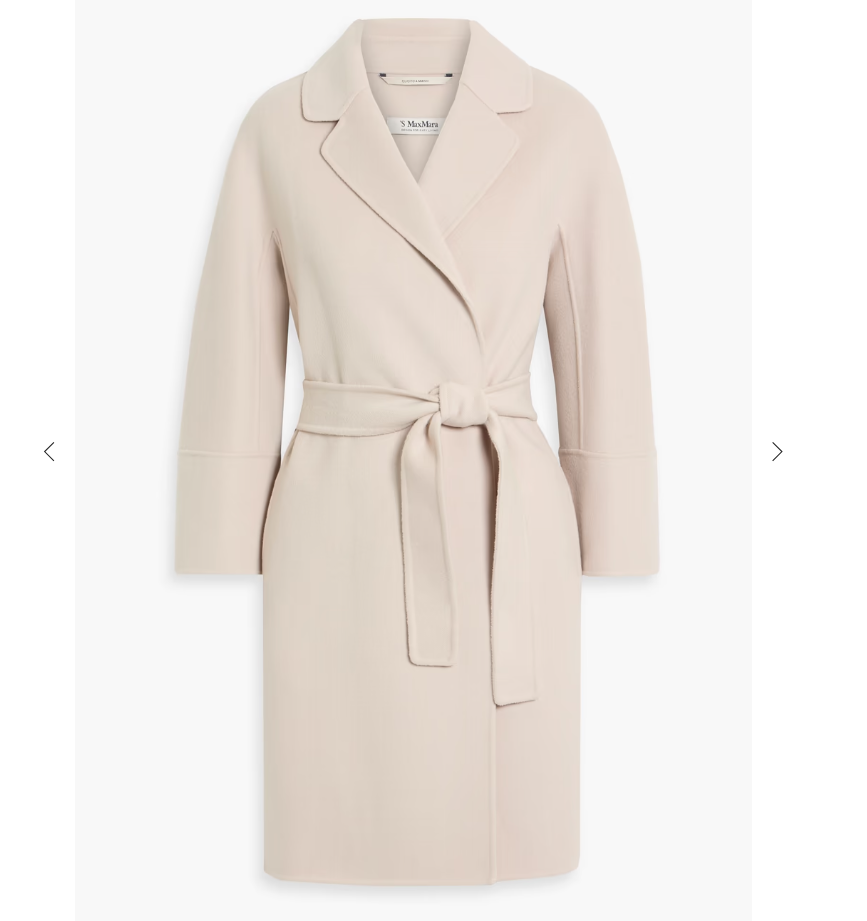 S Max Mara 米白色Arona羊毛大衣27折特惠