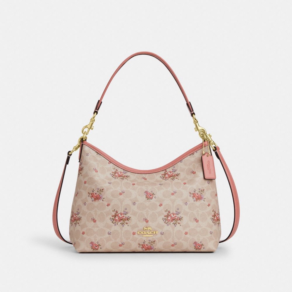 coach laurel shoulder bag in signature canvas with floral print CAL36-IMSAS