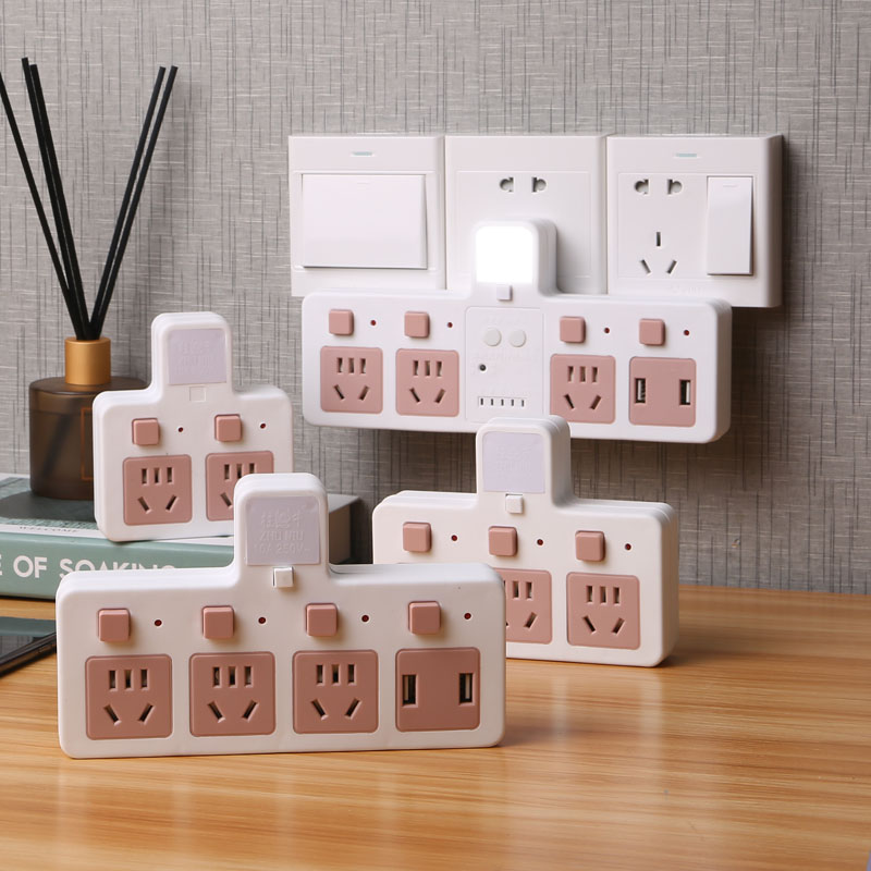 柱牛创意智能办公插座带USB转换插头