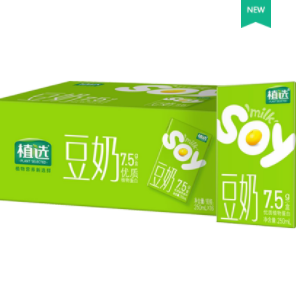 13.9元包邮！伊利 植选非转基因豆奶250ml*16盒整箱7.5g植物蛋白高