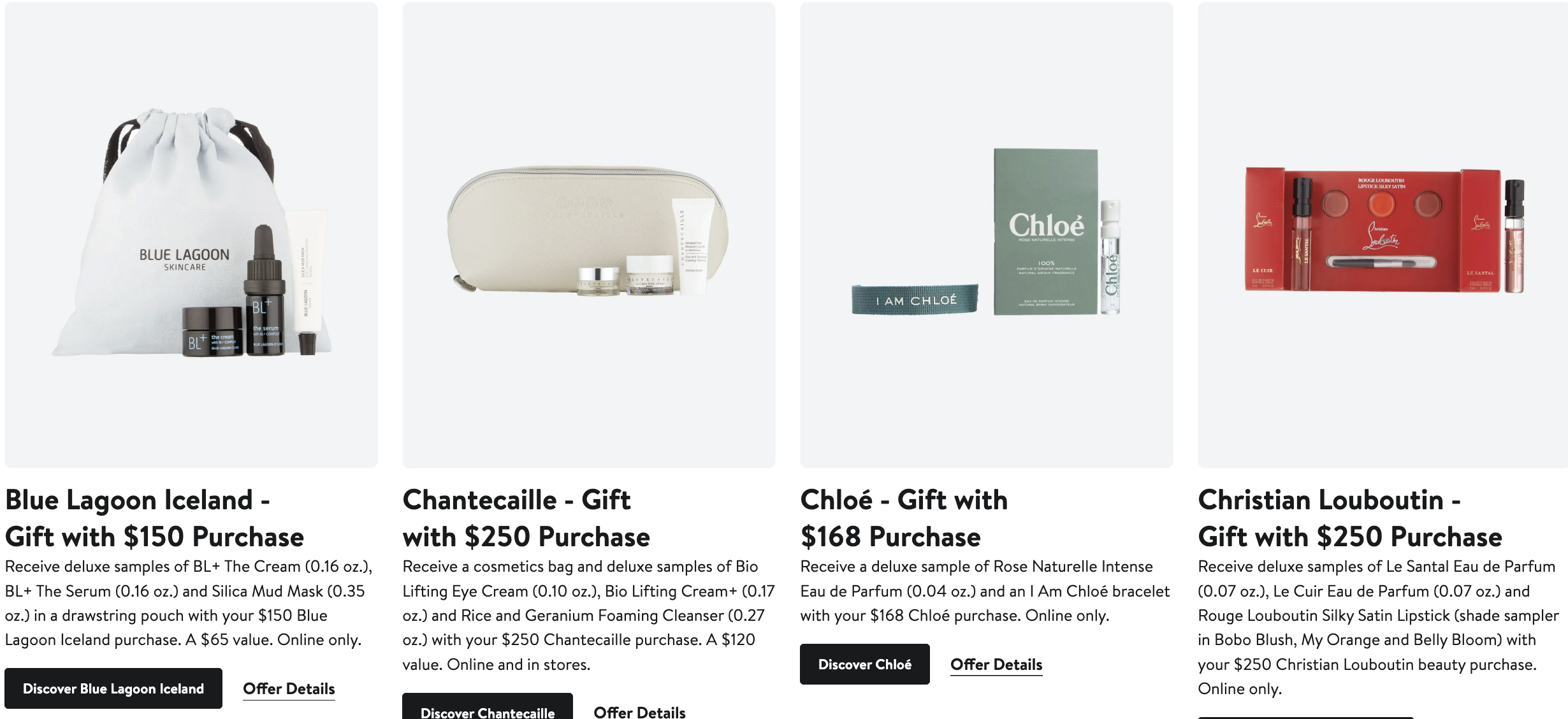 Various beauty products on sale at Nordstrom