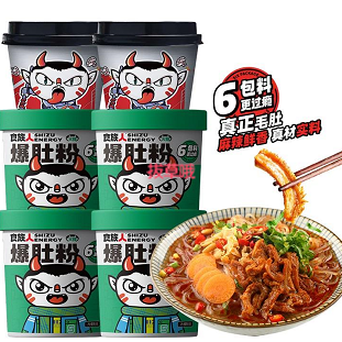 36.9元包邮！食族人 火辣爆肚粉163*4桶+酸辣粉84g*2桶