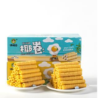 8.9元包邮！休闲帝 咸蛋黄脆卷小零食250g