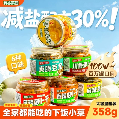 有亩菜园酸豆角罐装香辣麻辣萝卜干酱菜麻辣黄瓜榨菜下饭菜大罐装
