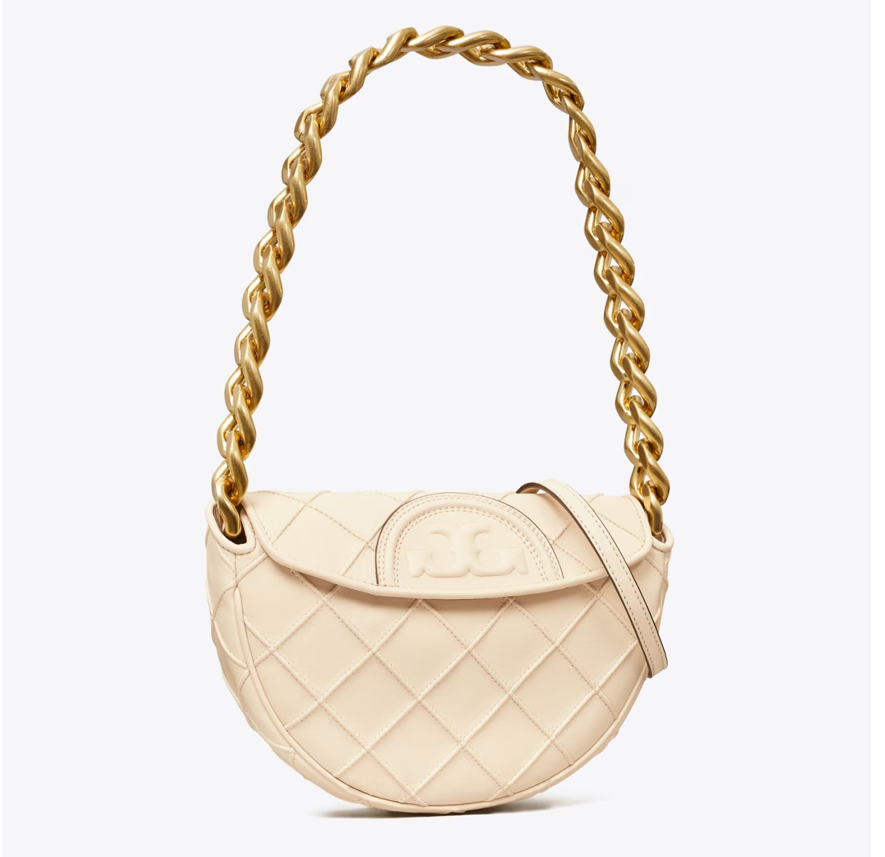 Tory Burch     Mini Fleming Crescent   New Cream