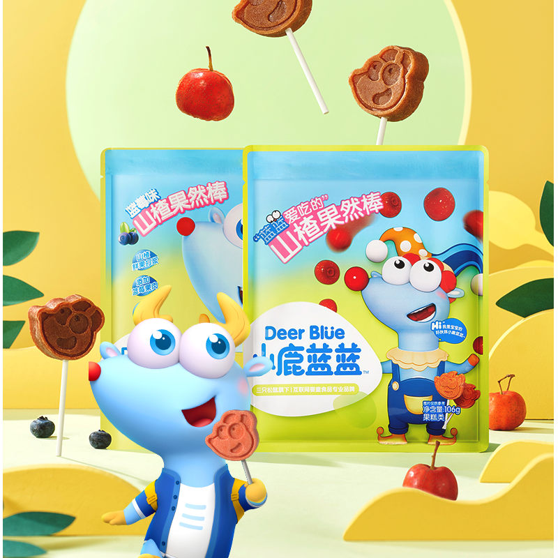 小鹿蓝蓝山楂棒棒糖3袋