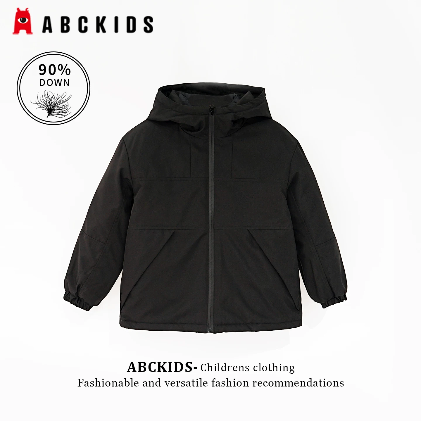 abckids童装冲锋衣外套白鸭绒加厚羽绒衣服