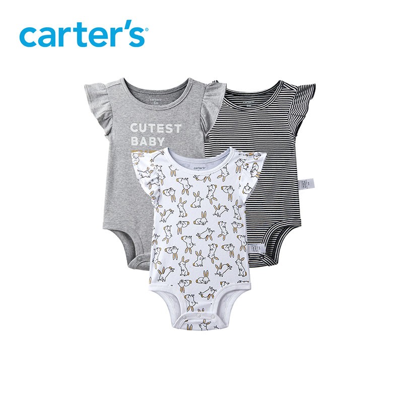 【凯得史】婴儿夏装新生儿短袖连体衣3件