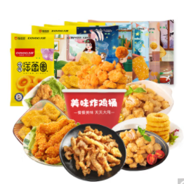 40.9元包邮！大用  炸鸡小食桶1480g（鸡翅根+小酥肉+鸡米花+鸡块+鸡柳+洋葱圈+盐酥鸡）
