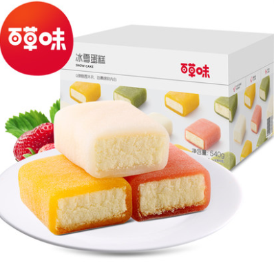 34.8元包邮！百草味冰雪蛋糕540g*4