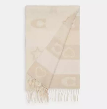 Stars And Hearts Print Muffler围巾