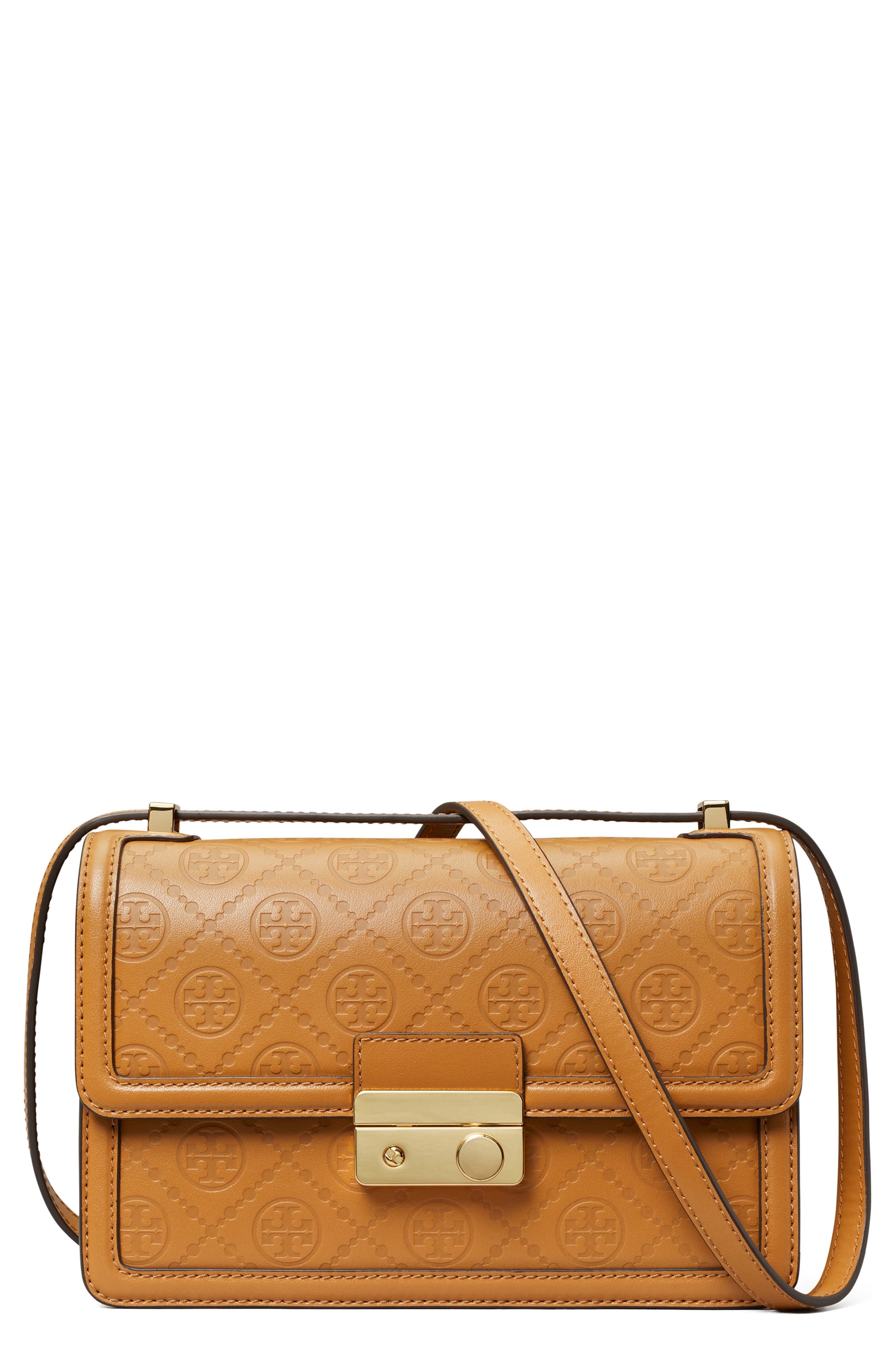 Tory Burch T Monogram Debossed 汤丽柏琦托特包 Tan