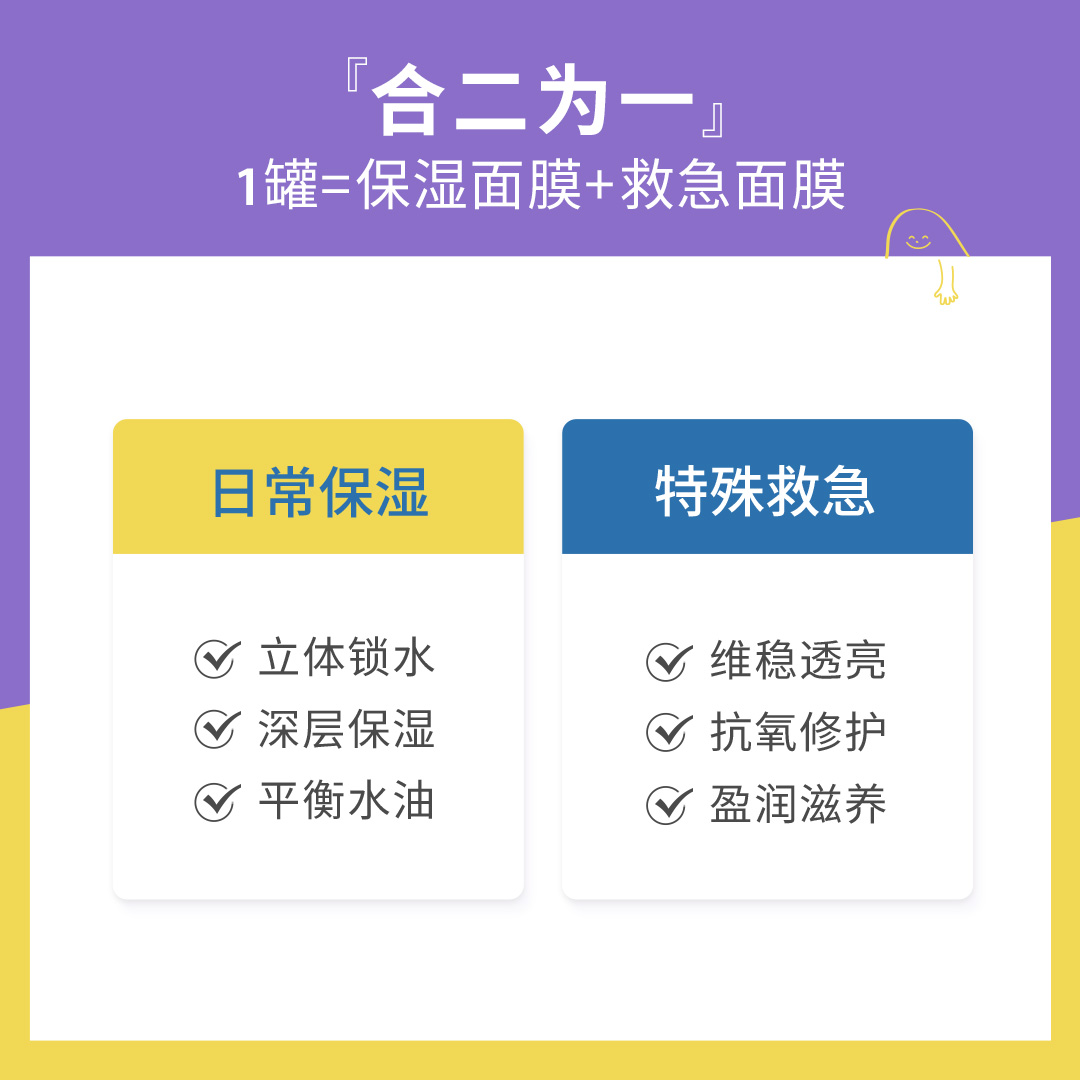 涂抹睡眠面膜免洗面膜修护补水保湿提亮