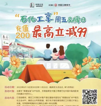 周五 工行储蓄卡 加油（200-99元）