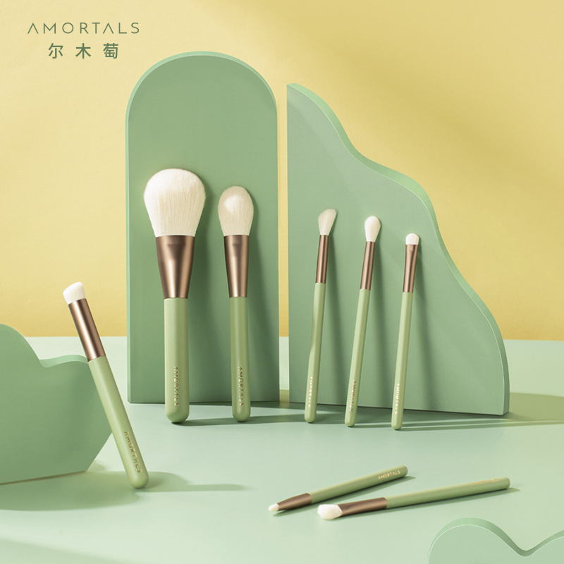 尔木萄软毛绿野星踪散粉刷化妆刷8支套装