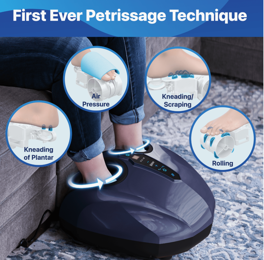 Image showing the size and design of the MIKO Foot Massager unit.