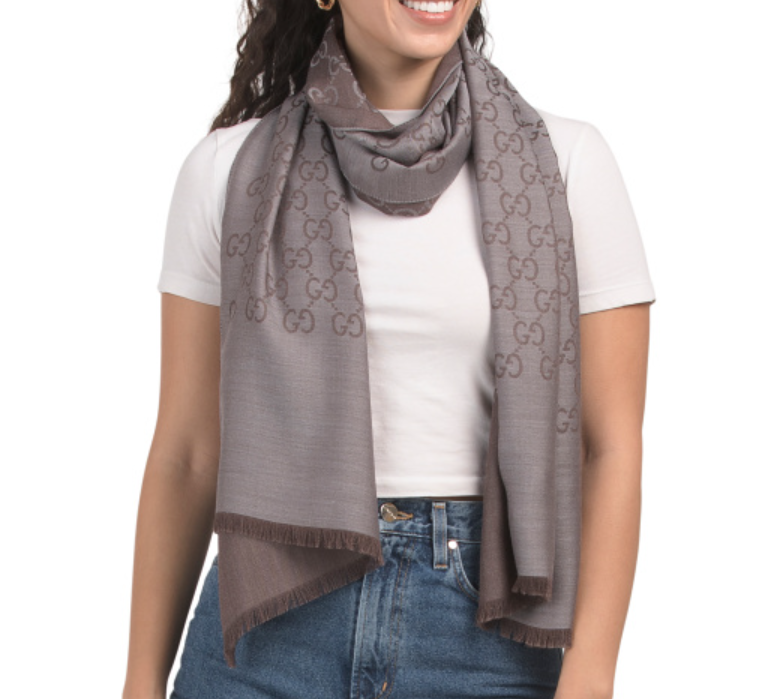 史低价！GUCCI羊毛和丝绸混纺奢华女士围巾