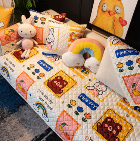 9.9元包邮！全棉沙发坐垫四季通用