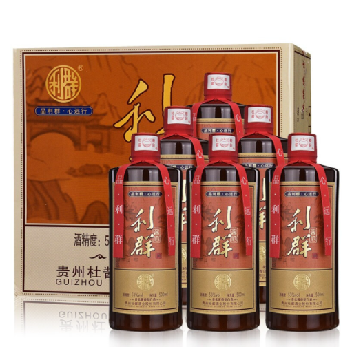 399元包邮！利群 酱香型白酒53度整箱6瓶