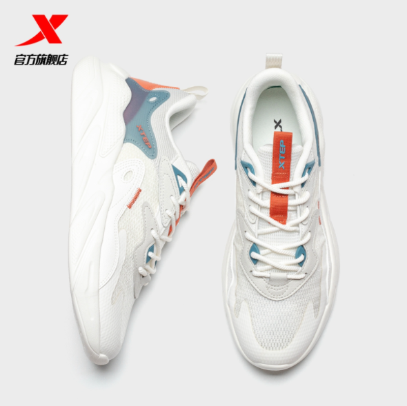 116元包邮！特步男鞋春季新款运动老爹鞋