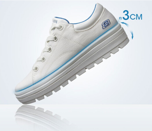 89元包邮！Skechers 斯凯奇 春秋女鞋新款耐磨厚底增高休闲鞋
