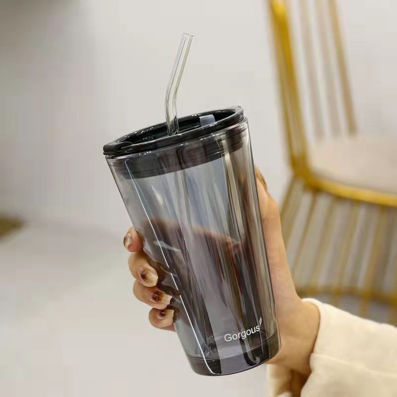大容量高颜值家用水杯北极光简约网红玻璃杯