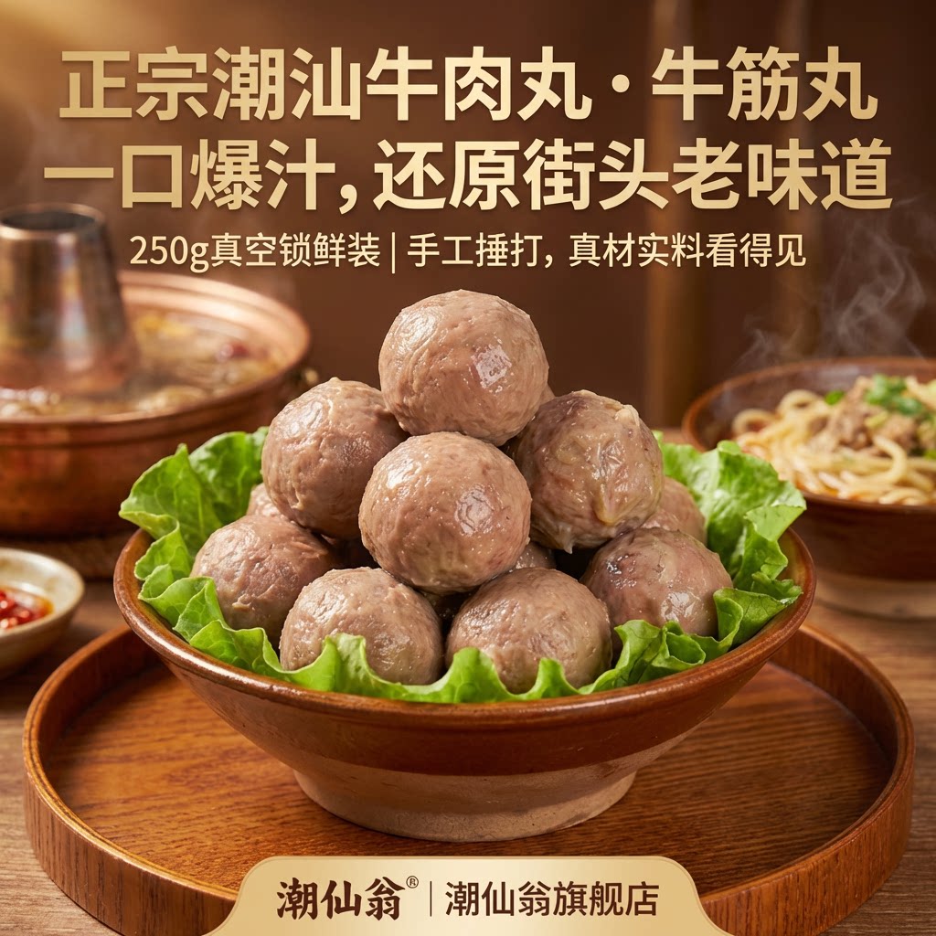 潮仙翁牛肉丸250g×4袋